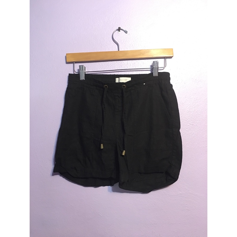 Black Linen Shorts